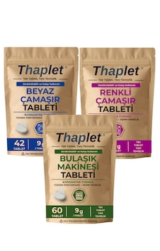Thaplet Doğal Enzim İçerikli Çamaşır Deterjanı Ve Bulaşık Makinesi Tablet Seti Thaplet Doğal Enzim İçerikli Çamaşır Deterjanı Ve Bulaşık Makinesi Tablet Seti