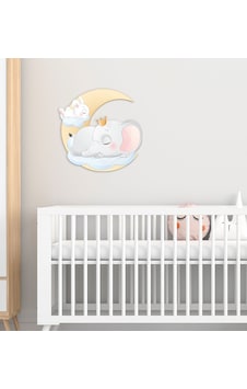 BK Gift Sevimli Fil ve Tavşan Tasarımlı Çocuk Odası Ahşap Duvar S BK Gift Sevimli Fil ve Tavşan Tasarımlı Çocuk Odası Ahşap Duvar S