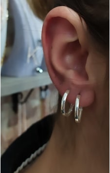 Gümüş 14 Mm Taşsız Halka Küpe Diğer Gümüş 14 Mm Taşsız Halka Küpe Diğer