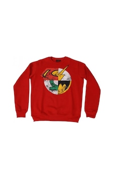 Dc Super Heroes Logo Sweatshirt Kırmızı Çok Renkli