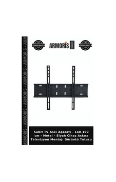 Sabit Tv Askı Aparatı - 140-190 Cm - Metal - Siyah Cihaz Askısı Televizyon Montajı Görüntü Tutucu Sabit Tv Askı Aparatı - 140-190 Cm - Metal - Siyah Cihaz Askısı Televizyon Montajı Görüntü Tutucu