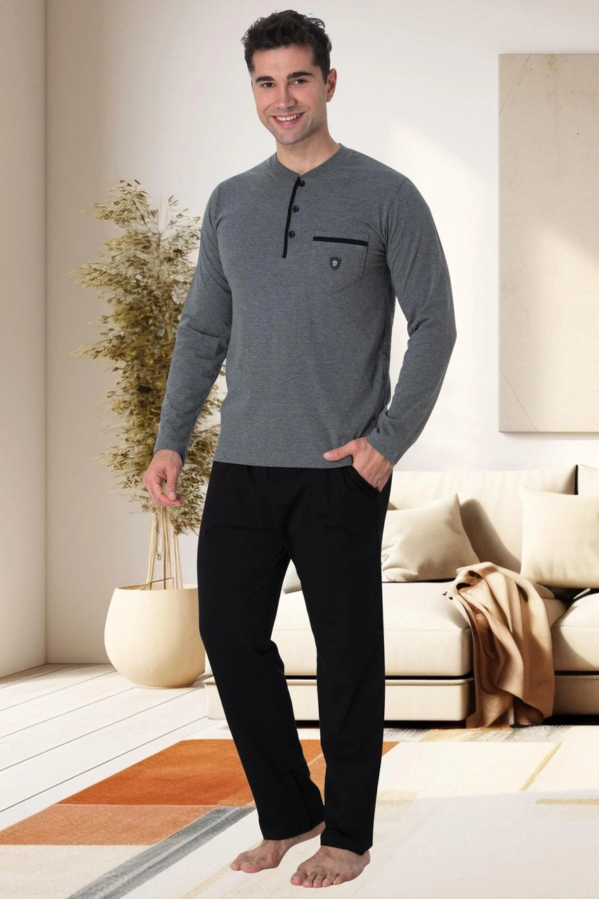 Mecit Pijama Mecit 2904 Gri %100 Pamuk Erkek Büyük Beden Pijama Takımı Mecit Pijama Mecit 2904 Gri %100 Pamuk Erkek Büyük Beden Pijama Takımı