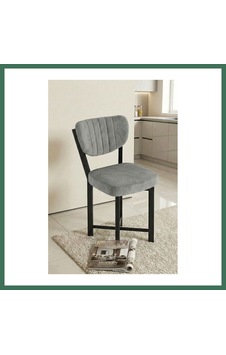 En-cag Sandalye 1 Adet Baby Face Kumaş Metal Modern Mutfak Sandalyesi Cafe Balkon Ofis Elma 9814 Gri Bss En-cag Sandalye 1 Adet Baby Face Kumaş Metal Modern Mutfak Sandalyesi Cafe Balkon Ofis Elma 9814 Gri Bss