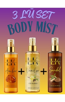Loen Kozmetik Amber + Sandal + Vanilla Vücut Spreyi 3 x 200 ML Loen Kozmetik Amber + Sandal + Vanilla Vücut Spreyi 3 x 200 ML