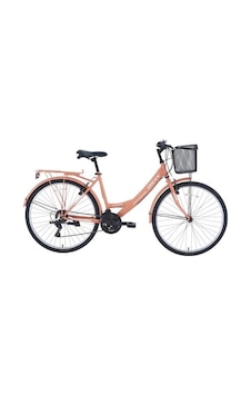 Bisan Lotus Kadın Şehir Bisikleti 34cm V 24 Jant 21 Vites Mercan Beyaz Çok Renkli