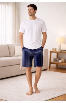 Jiber %50 Modal %50 Pamuk Bisiklet Yaka Erkek Kısa Kollu Şortlu Pijama Takım 15321 Beyaz Jiber %50 Modal %50 Pamuk Bisiklet Yaka Erkek Kısa Kollu Şortlu Pijama Takım 15321 Beyaz