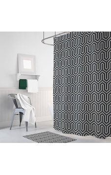 Tropik Banyo Duş Perdesi Çift Kanat 2 x 110 x 200 CM Siyah Tropik Banyo Duş Perdesi Çift Kanat 2 x 110 x 200 CM Siyah