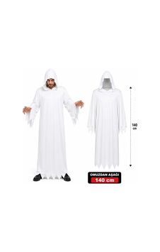Yetişkin Beyaz Kapüşonlu Cellat Hayalet Kostümü 140 Cm