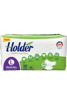 Holder Tekstil Yüzeyli Belbantlı Hasta Bezi Büyük Boy L 30'Lu Holder Tekstil Yüzeyli Belbantlı Hasta Bezi Büyük Boy L 30'Lu