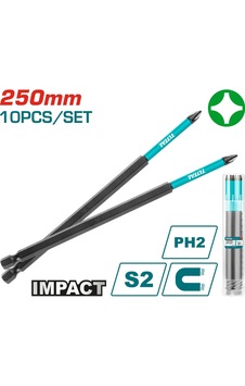 Total Darbeli 250 Mm Ph2 Bits Uc Seti - Tacım16ph2103