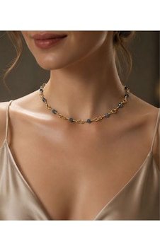 Safir Taşı Özel Tasarım El Yapımı Bakır Kolye Mavi Safir Taşı Özel Tasarım El Yapımı Bakır Kolye Mavi