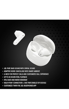 Jbl Tune Flex2 Nc Kulakiçi Tws Kulaklık,ghost Beyaz 50 x 22