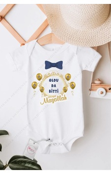 Hediyenza Oldu Da Bitti Sünnet Özel Tasarım Bebek Zıbın Pamuklu Çıtçıtlı Body Beyaz Hediyenza Oldu Da Bitti Sünnet Özel Tasarım Bebek Zıbın Pamuklu Çıtçıtlı Body Beyaz