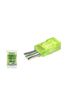 Ekonomik Delikli Rj45 Konnektör Seti 100 Adet Yeşil Ekonomik Delikli Rj45 Konnektör Seti 100 Adet Yeşil