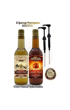 Esperado Premium Kahve Şurubu Seti 2'li 750 Ml - Vanilya Ve Karamel Aromalı