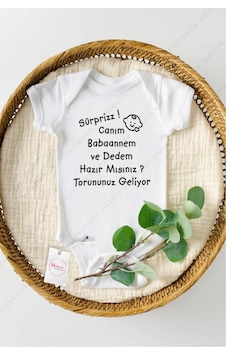 Hediyenza Sürpriz Babaannem Geliyorum Özel Tasarım Bebek Zıbın Pamuklu Çıtçıtlı Body Beyaz Hediyenza Sürpriz Babaannem Geliyorum Özel Tasarım Bebek Zıbın Pamuklu Çıtçıtlı Body Beyaz