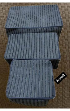 Çizgili Süngerli Hurç 3lü Kadife Süngerli Hurç - Antrasit Çok Renkli Çizgili Süngerli Hurç 3lü Kadife Süngerli Hurç - Antrasit Çok Renkli