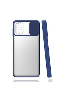 Kilifone - Samsung Uyumlu Galaxy A51 - Kılıf Slayt Sürgülü Arkası Buzlu Lensi Kapak - Lacivert Kilifone - Samsung Uyumlu Galaxy A51 - Kılıf Slayt Sürgülü Arkası Buzlu Lensi Kapak - Lacivert