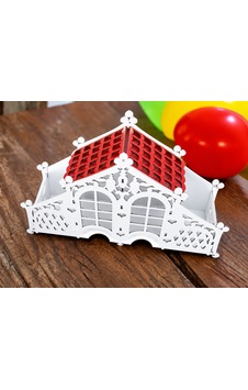 Ahşap Çay Poşeti Düzenleyici Beyaz Kırmızı Çatılı Lazer Kesim Mdf 30x18 Cm Ahşap Çay Poşeti Düzenleyici Beyaz Kırmızı Çatılı Lazer Kesim Mdf 30x18 Cm