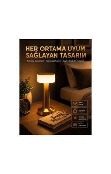 Mey İthalat Kablosuz Renkli Masa Ve Gece Lambası Altın Rengi Dokunmatik Led Lamba Çok Renkli Mey İthalat Kablosuz Renkli Masa Ve Gece Lambası Altın Rengi Dokunmatik Led Lamba Çok Renkli