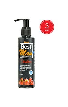 Caas Best Man Su Bazlı Çilek Aromalı Kayganlaştırıcı Jel 3 x 150 ML Caas Best Man Su Bazlı Çilek Aromalı Kayganlaştırıcı Jel 3 x 150 ML