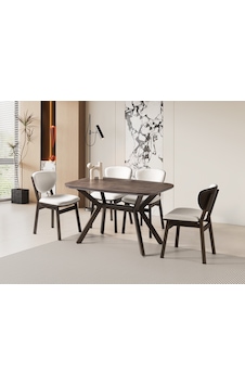 Venedik Retro Bronz Mdf Açılır Mutfak Masa Takımı 80 130cm Kahverengi Venedik Retro Bronz Mdf Açılır Mutfak Masa Takımı 80 130cm Kahverengi