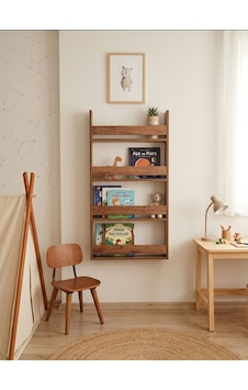 Montessori 4 Raflı Çocuk Kitaplığı Çok Amaçlı Dekoratif Duvar Rafı 120x60 Ceviz Montessori 4 Raflı Çocuk Kitaplığı Çok Amaçlı Dekoratif Duvar Rafı 120x60 Ceviz