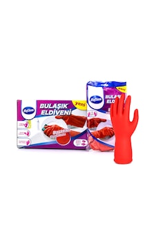 M Beden Temizlik Ve Bulaşık Eldiveni - Doğal Pamuk Astarlı - Plastik
