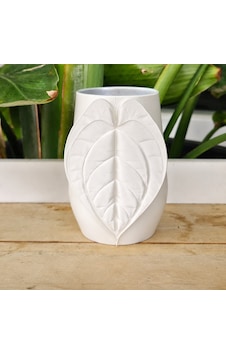 3d Baskı Yaprak Desenli Kap - Kalp Yaprağı Süslemeli Dekoratif Kap-beyaz 3d Baskı Yaprak Desenli Kap - Kalp Yaprağı Süslemeli Dekoratif Kap-beyaz