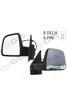 Gva 1029173 Dikiz Aynası Sol Doblo 11 Elektrikli+sinyalli+astarlı+tek Camlı+konveks 6 Fiş Vm-668ehpl