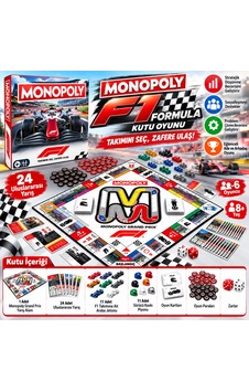 Monopoly F1 Formula Kutu Oyunu Çok Renkli Monopoly F1 Formula Kutu Oyunu Çok Renkli