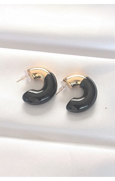 Ccb Siyah Gold Çift Renk Küpe Siyah