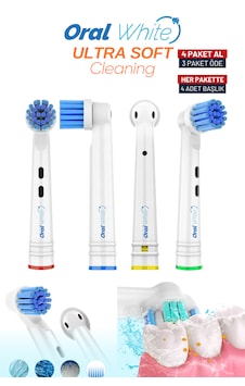 Oral White Ultra Soft Cleaning Dönen Başlıklı Ultra Yumuşak 4 Adet Yedek Başlık