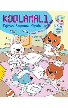 Eğlenceli Evim 4 - 5 Yaş - Kodlamalı Eğitici Boyama Kitabı - 2.Seviye - Sincap Kitap