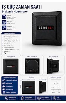 Siyah İş Güç Zaman Saati - 7 Hane - 220v/ac Siyah İş Güç Zaman Saati - 7 Hane - 220v/ac