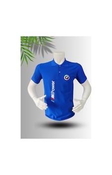 Frooy Bmw M Power Baskılı Polo Yaka Pamuklu T-shirt Mavi Frooy Bmw M Power Baskılı Polo Yaka Pamuklu T-shirt Mavi