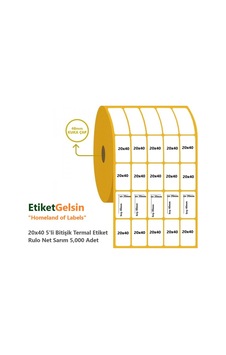 20X40 Termal Etiket 5'Li Bitişik 10 Rulo 20X40 Termal Etiket 5'Li Bitişik 10 Rulo