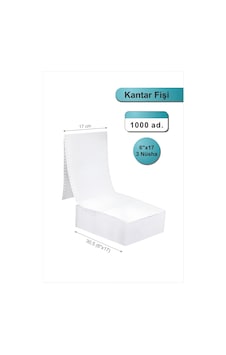 6x17 Kantar Fişi 3 Nüsha 1000 Adet , Beyaz Otokopili Sürekli Form 6''x17 Cm