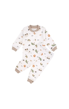 Bebegen Erkek Bebek Ekru Otobüslü Hayvanlı Çıtçıtlı Pijama Takımı Çok Renkli Bebegen Erkek Bebek Ekru Otobüslü Hayvanlı Çıtçıtlı Pijama Takımı Çok Renkli