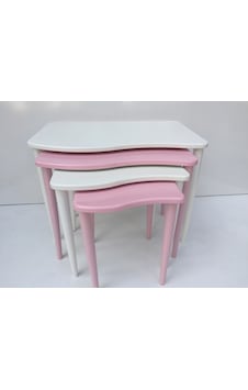 Zigon S Model Kayın Torna Retro Ayak Parlak Pembe-Beyaz Renk Mdf