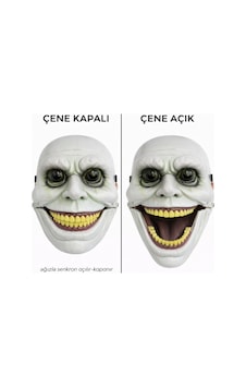 Hareketli Çene Meizmalı Korku Maskesi Yeşil N712 Hareketli Çene Meizmalı Korku Maskesi Yeşil N712