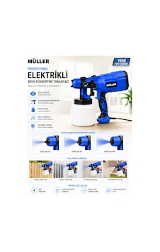 Pro Müller Profesyonel 2000 W Duvar Panel,beton Ahşap Vb Elektrikli Sprey Boya Püskürtme Tabancası Pro Müller Profesyonel 2000 W Duvar Panel,beton Ahşap Vb Elektrikli Sprey Boya Püskürtme Tabancası