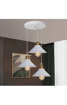 Riolight Vintage3,retro,rustik Beyaz 3xe27 Duylu Metal Sarkıt Avi Beyaz Riolight Vintage3,retro,rustik Beyaz 3xe27 Duylu Metal Sarkıt Avi Beyaz