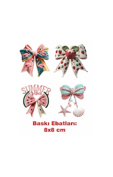 4 Adet Örgü Görünümlü Ütü İle Yapışan Tekstil Kumaş Tişört Baskı 3341
