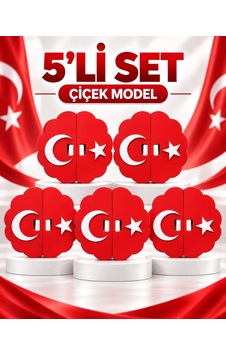 Ay Yıldız Gösteri Panosu Çiçek Model - 5'li Set Ay Yıldız Gösteri Panosu Çiçek Model - 5'li Set