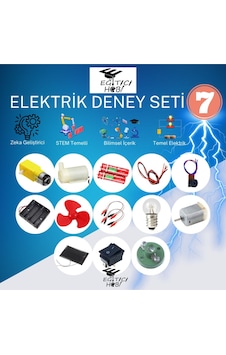 Kutulu, Elektrik Deney Seti - 7 Eğitici Hobi Bilim Seti Kutulu, Elektrik Deney Seti - 7 Eğitici Hobi Bilim Seti