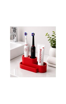 Şarjlı Diş Fırçası Ve Macun Stant Organizer Modern 3d Tasarım Renk Çeşitleri Mevcut Kırmızı Kırmızı Şarjlı Diş Fırçası Ve Macun Stant Organizer Modern 3d Tasarım Renk Çeşitleri Mevcut Kırmızı Kırmızı