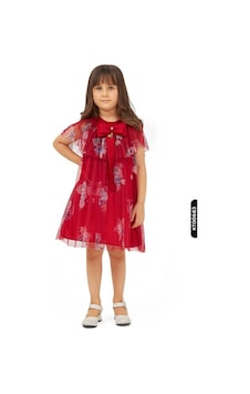 Xo Kids Melek Kollu Fırfırlı Bohçalı Ajurlu Kız Çocuk Elbise 1-5 Yaş 6601 Kırmızı Xo Kids Melek Kollu Fırfırlı Bohçalı Ajurlu Kız Çocuk Elbise 1-5 Yaş 6601 Kırmızı