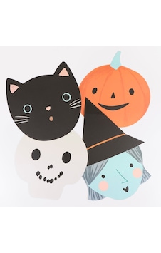 Meri Meri - Halloween - Cadılar Bayramı Kafalar Kağıt Amerikan Servis - 12 Adet Meri Meri - Halloween - Cadılar Bayramı Kafalar Kağıt Amerikan Servis - 12 Adet