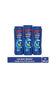 Clear Men Kepeğe Karşı Etkili Şampuan Cool Sport Menthol 600 Ml X3 Clear Men Kepeğe Karşı Etkili Şampuan Cool Sport Menthol 600 Ml X3